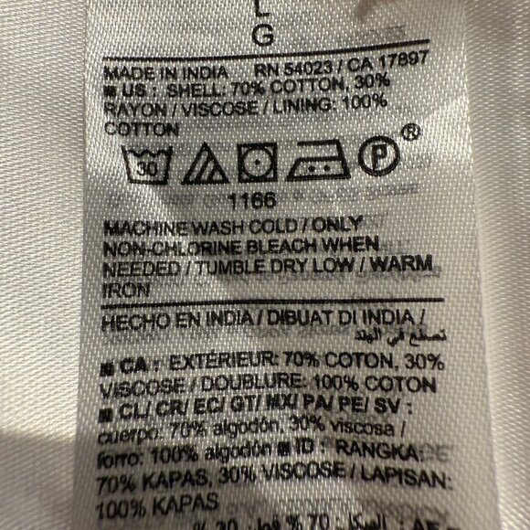 Old Navy orange/pink/white boho v neck gathered sleeve top; Size L - Picture 4 of 4